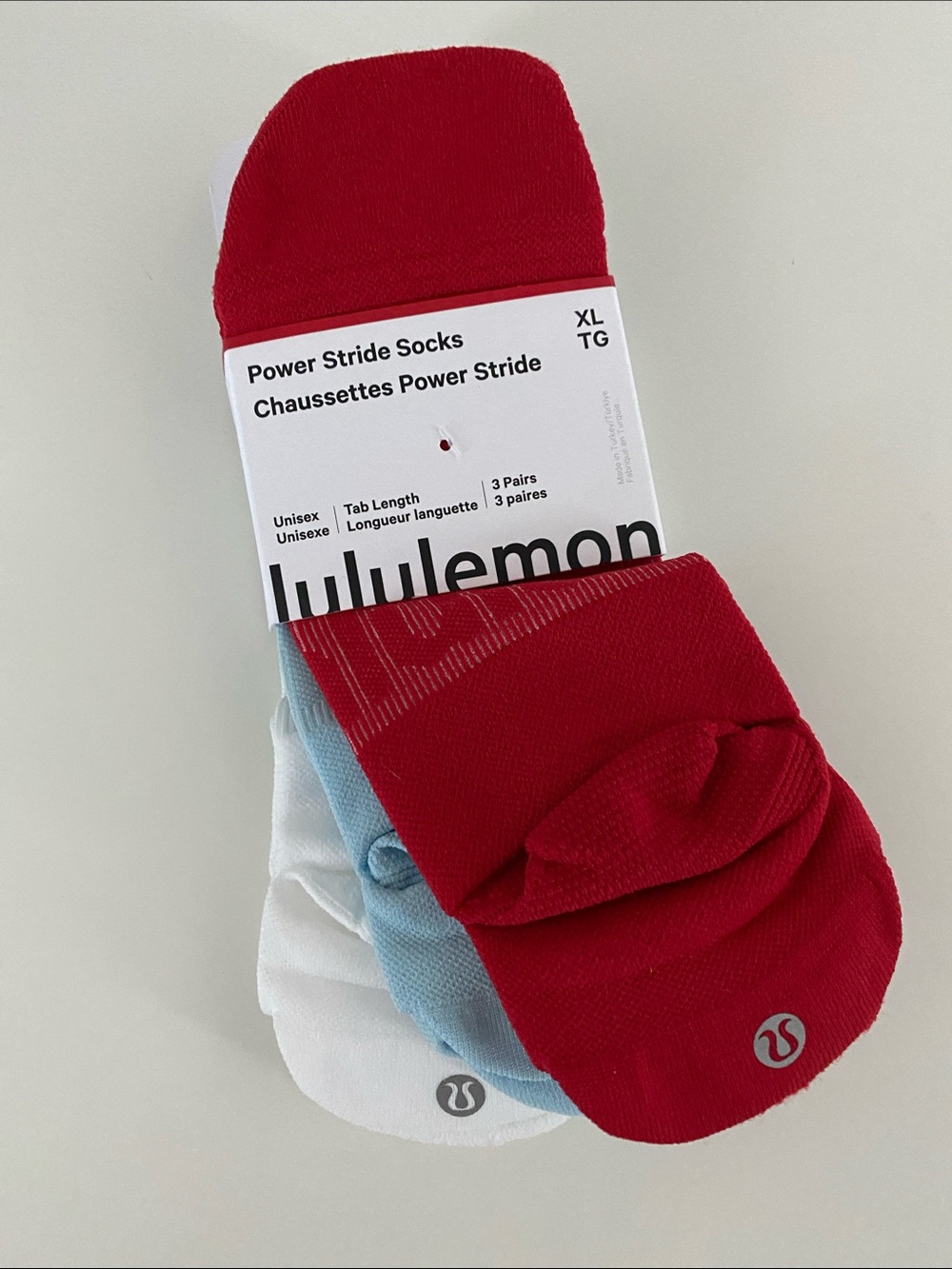 Lululemon - Power Stride Socks - Tab Length - 3 pack - XL - NWT